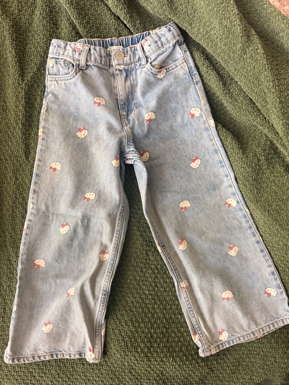 H&M Light Blue Denim Jeans with Hello Kitty